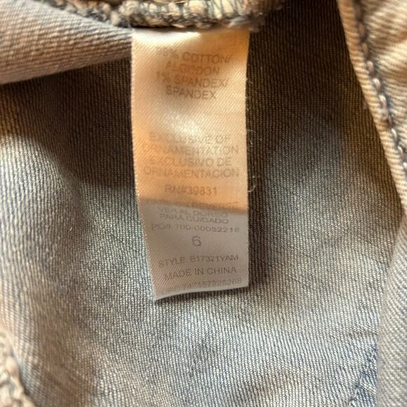 Democracy Flex-ellent Ankle Skimmer Jeans Size 6 Embroidered Tassel Boho Cottage - Picture 7 of 8